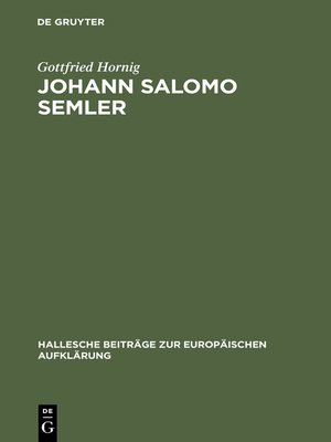 cover image of Johann Salomo Semler